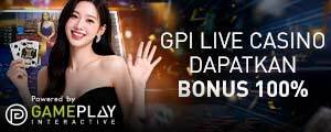 GPI Live Casino Bonus 100%