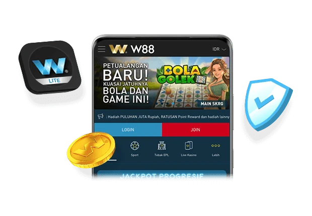 Aplikasi W88 Lite pada perangkat Android