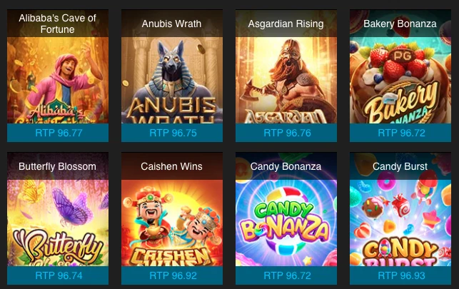 Lobi slot W88 menampilkan nilai RTP di bawah setiap judul game