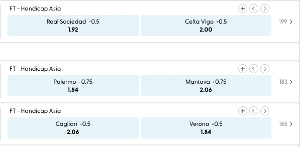 Pasaran Asian Handicap di sportsbook W88 dengan odds desimal